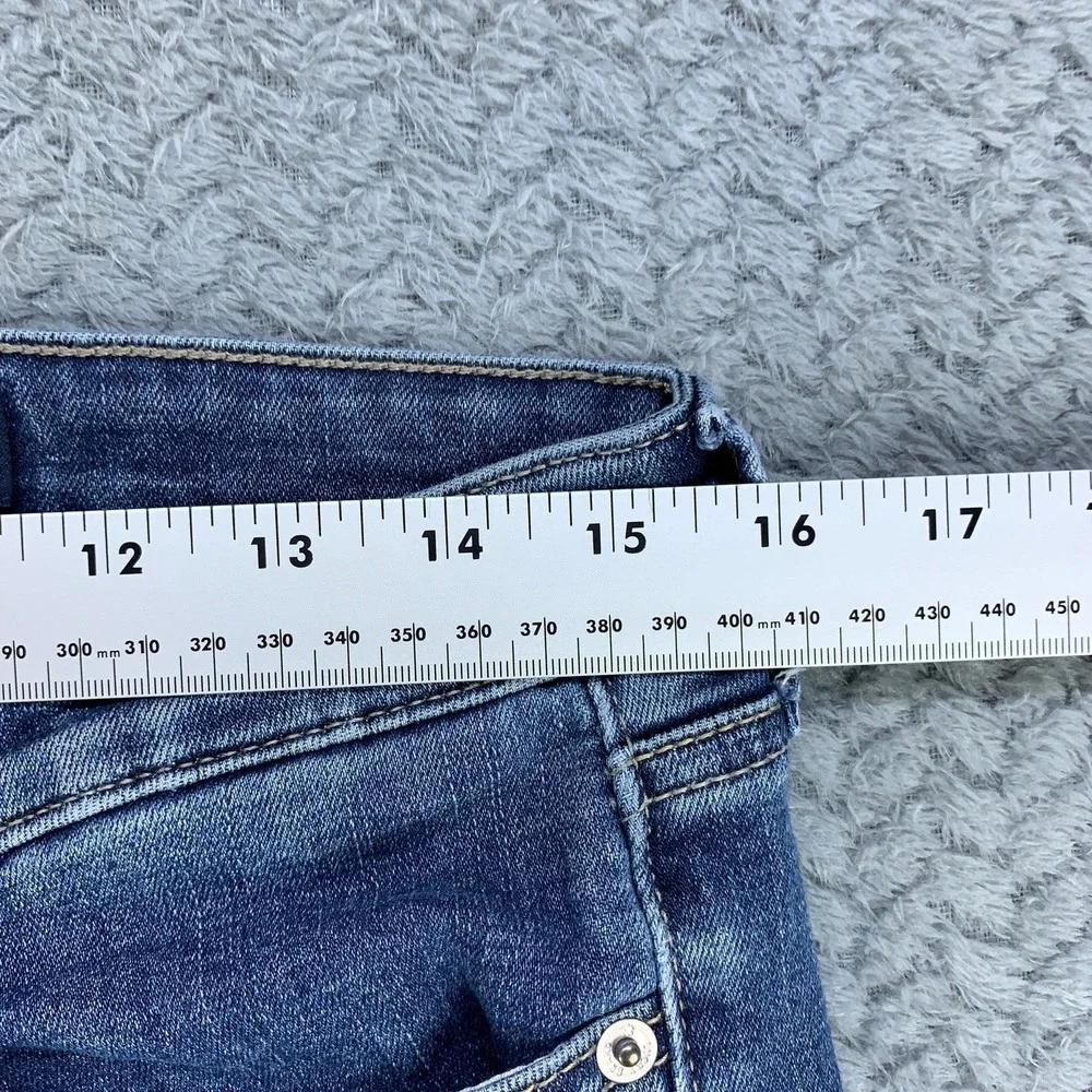 Lucky Brand Sweet Straight Jeans Womens 8/29 Blue Denim Mid Rise Crop Raw Hem